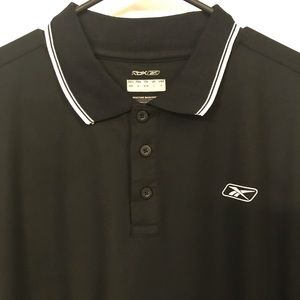 Reebok Mens Summer Polo - Black with some white trim- size Mens L